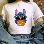 Футболка женская с круглым вырезом, стильная модная рубашка в стиле Харадзюку, для косплея, для Хэллоуина, Disney Kawaii Stitch