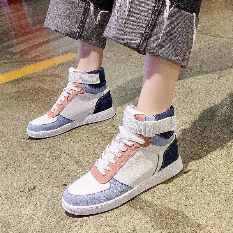 

New Autumn Women Sneakers Ankle Boots Shoes Woman Lace Up Round Toe Fashion Winter Boots Buckle Strap Flat Platform Casual Shoes