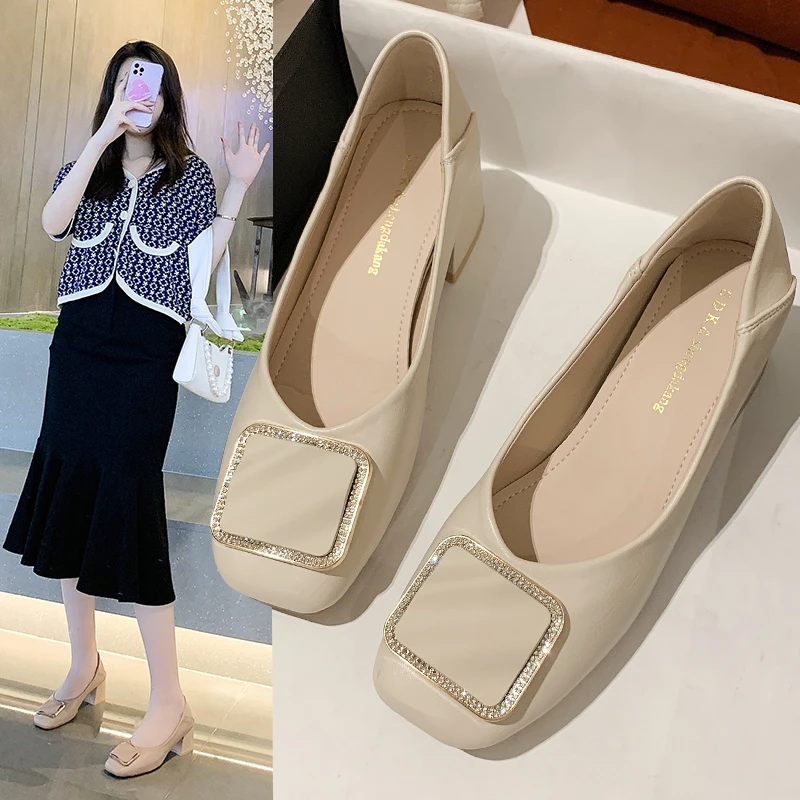 

2021 Fashion Women's Ballet Flats Shoes Spring Summer Ladies Footwear Females Slip-On Shallow Loafers Work Single Shoes AB355