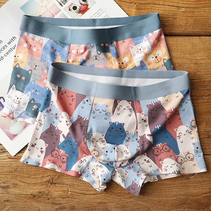 

Индивидуальное милое Мужское нижнее белье с принтом, Мужские Мягкие Бесшовные Боксеры из модала и хлопка со средней талией