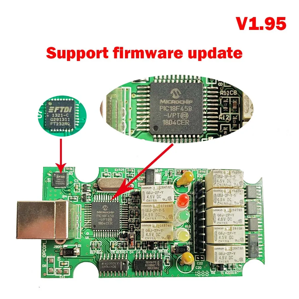V1.95 V1.99 V1.95 OP-COM с PIC18F458 OBD2 Авто диагностический инструмент OBD2 сканер OP-COM/OPCOM для OPEL VAUXHALL поддержка флэш-прошивки - Цвет: V1.95