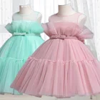 Новорожденная девочка Рождество розовое платье принцессы малыш Свадьба День рождения тюль пачка для младенцев вечерняя одежда для выпускного вечера