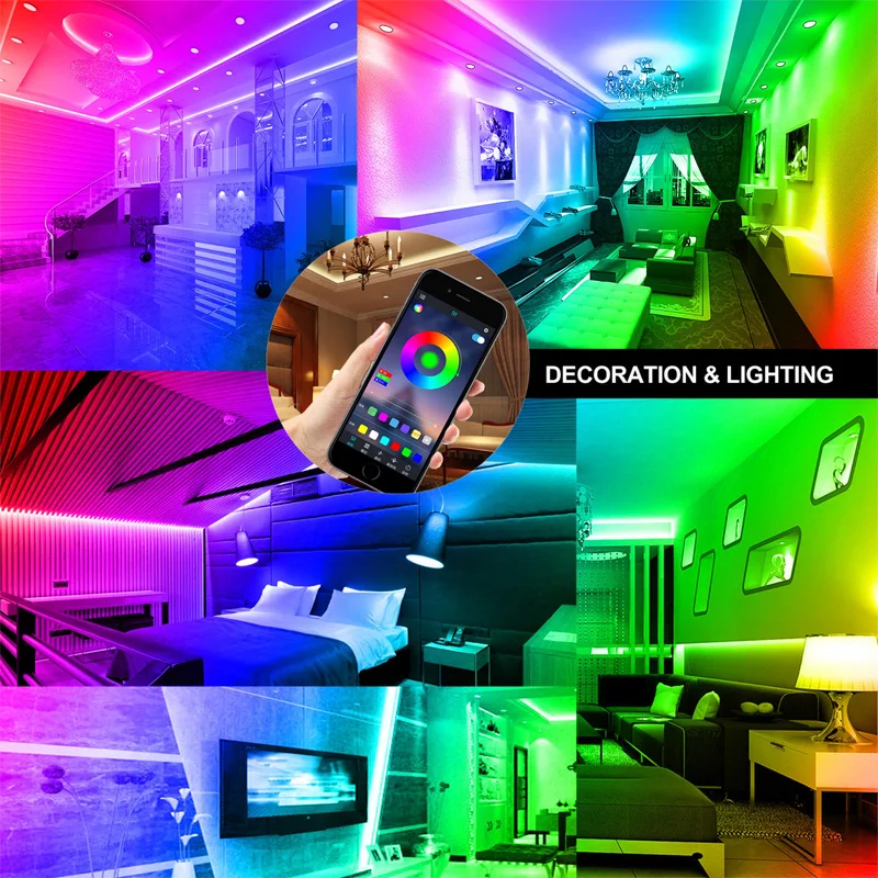 Bluetooth WIFI LED Strip Lights SMD2835/5050 15M Waterproof 5M 10M RGB Diode DC12V Flexible Ribbon For Room Decoration Led | Освещение