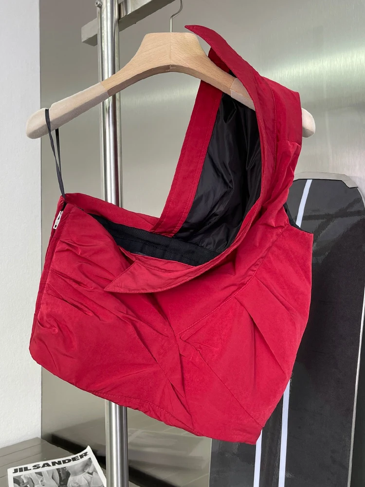 

2021 Summer Women's Clothing One-Shoulder Pleated Stitching Short Tube Top Sexy All-Match Red Irregular Vest Streetwear