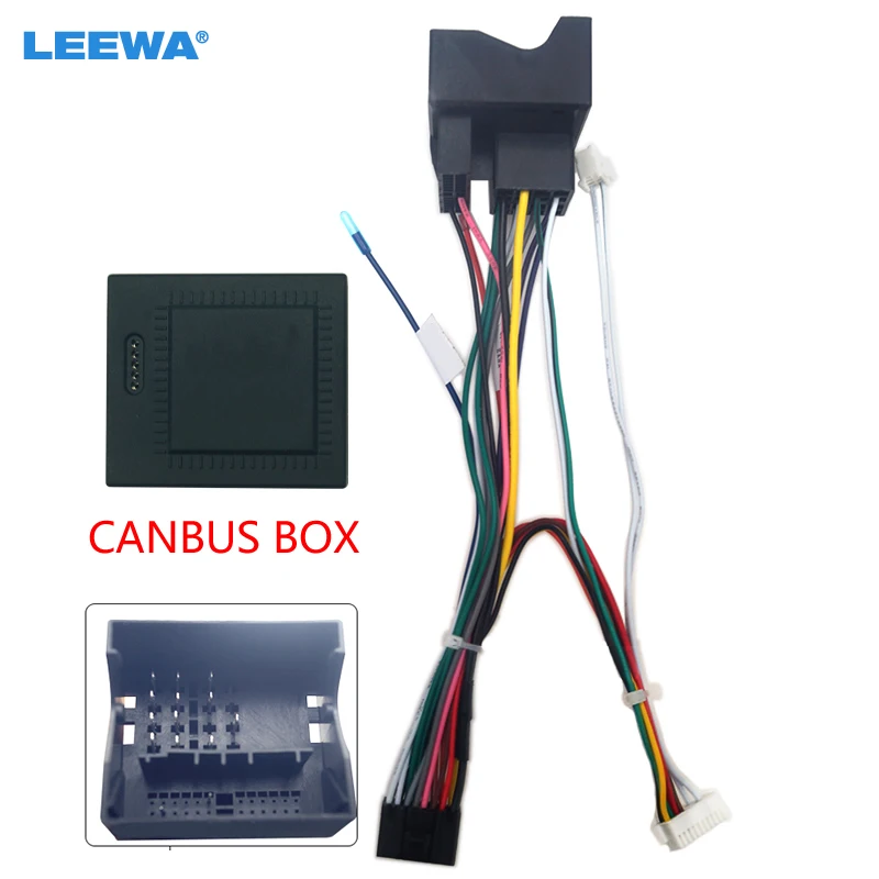LEEWA Auto Stereo Audio 16PIN Android Power Kabelbaum Kabel Adapter Mit Canbus Box Für Ford Mondeo/Fokus 07-11/C-MAX