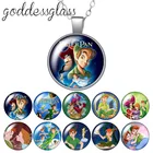 Disney мультфильм Питер Пэн Приключения круглый стеклянный кабошон посеребренныйкристалл кулон ожерелье ювелирные изделия подарок