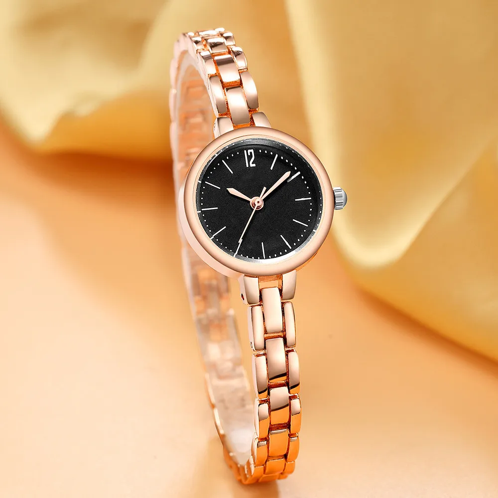 Часы наручные женские кварцевые под розовое золото с браслетом|Часы для