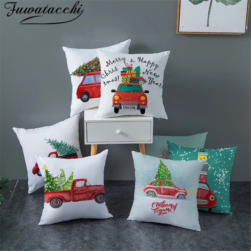 Чехол для подушки Fuwatacchi Merry Christmas красные чехлы подушек автомобиля полиэстер