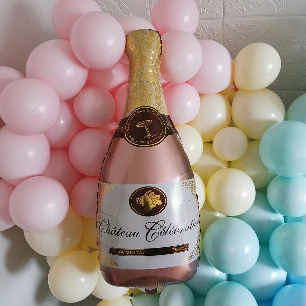 1 шт алюминиевый шарик из фольги в форме бутылки шампанского винного стакана