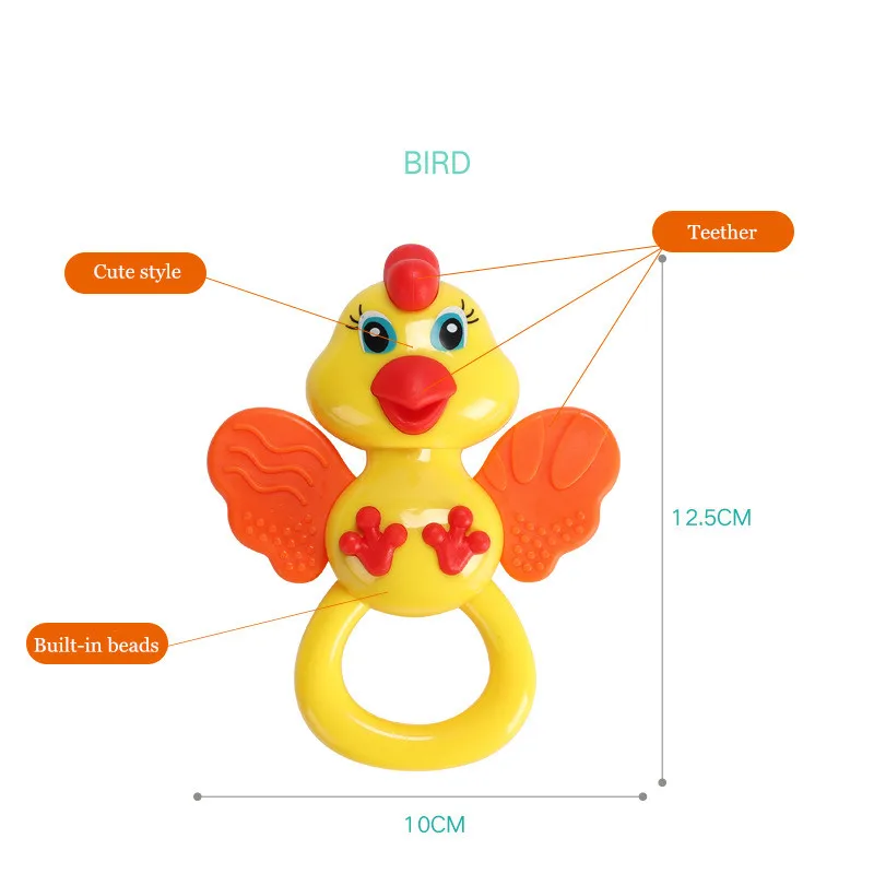 Темно-серый toys for baby 0-12 month plastic Animal model toy toddler boy teether rattle crib mobile frog toys for children sensory toys - Цвет: Темно-серый