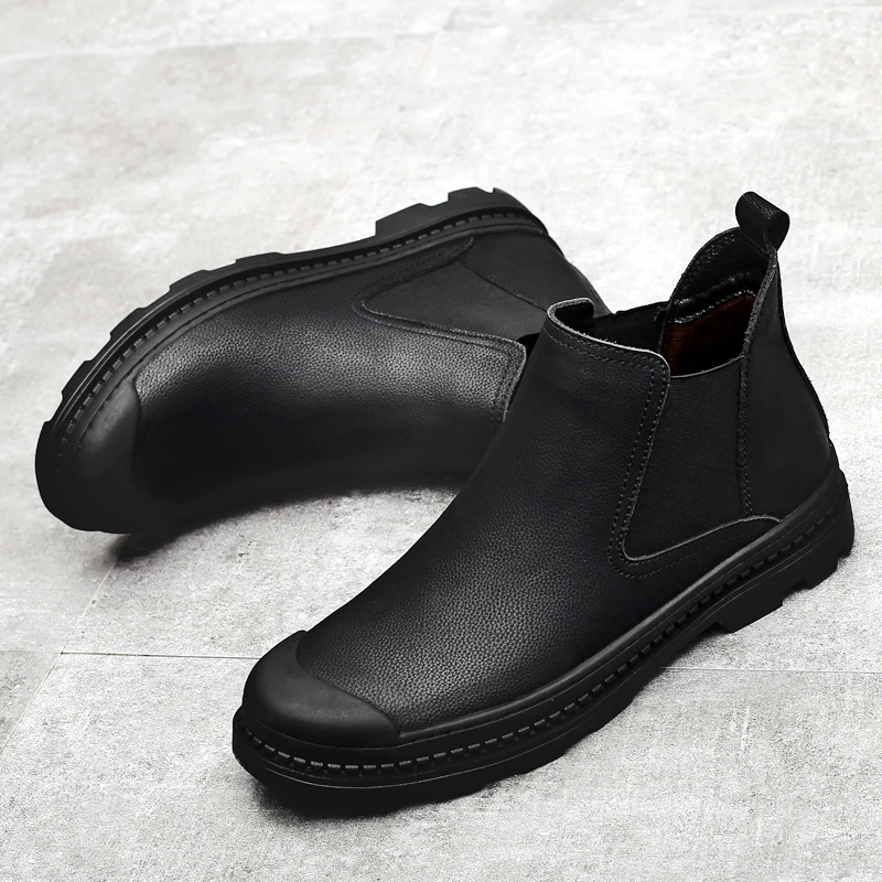 

Men Boots Split Leather Boots Martens Man Casual Shoes Chelsea Fashion Snow Shoes Luxury Ankle Boots Warm Winter Boots for Men