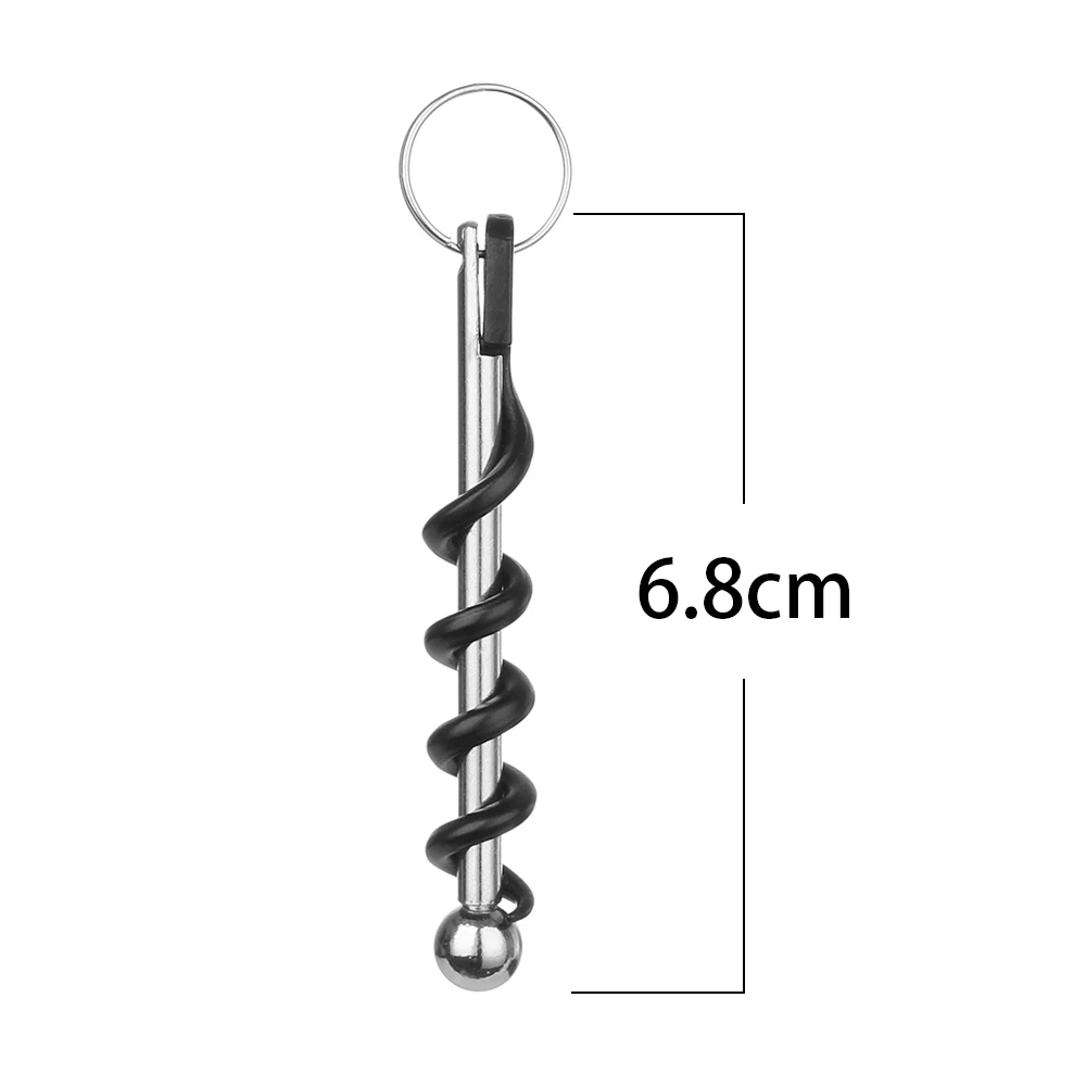 

1Pc Portable Bottle Opener Outdoor Mini EDC Cork Screw Red Wine Champagne Bottle Opener Keyring Multi-functional Camping Tool