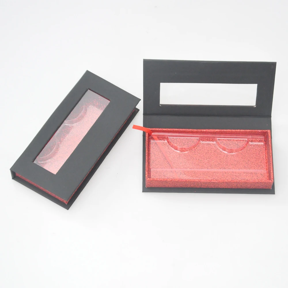 

Wholesale Lash Boxes Packaging Eyelash Box Customize Faux Cils 25mm Mink Eyelashes Package Black Glitter Case Makeup Gift Vendor