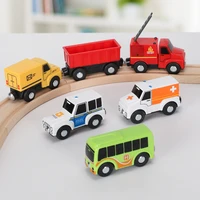 plastic truck police car bus model toy for wood track train rail part
