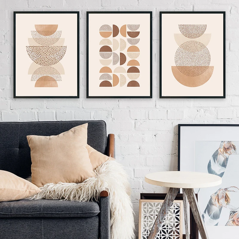 

Abstract Geometric Poster Modern Mid Century Canvas Painting Boho Style Wall Art Print Picture Living Room Interior Home Decor