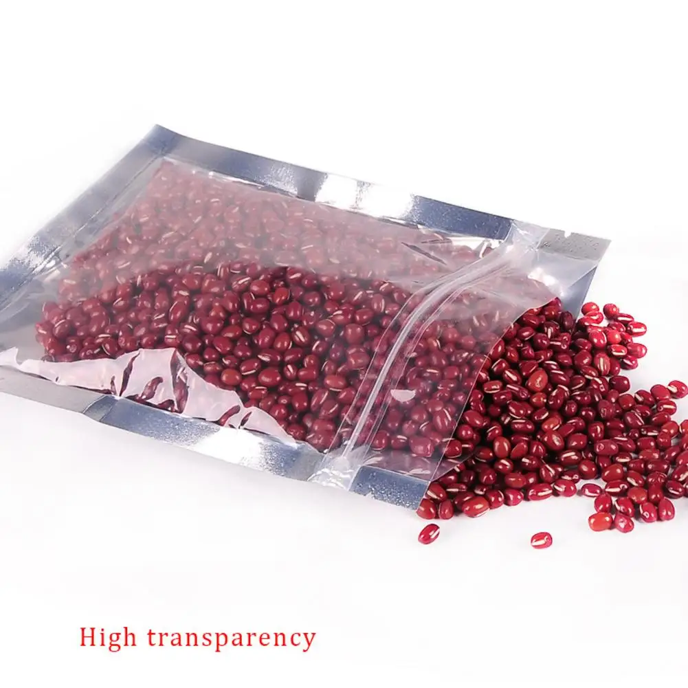 

100PCS Aluminum Plated Translucent Self Sealing Food Packaging Plastic Bag Aluminum Foil Zipper Bag Food Storage Bag