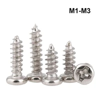 m1 m3 nickel plated cross recessed round head self tapping bolts furniture wood screw 3 25mm