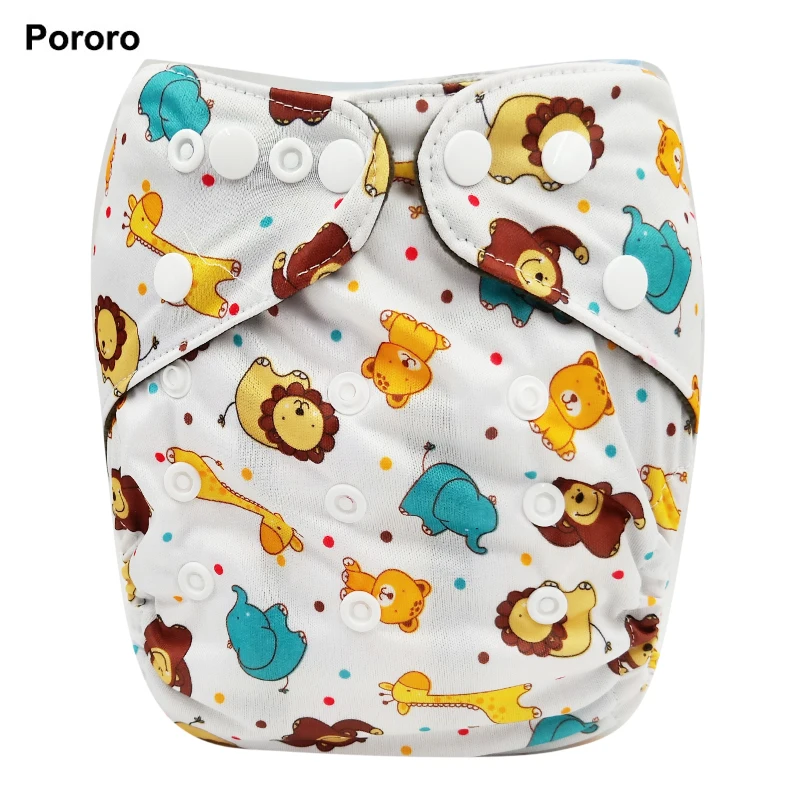 PORORO 3-15 кг регулируемый размер бамбуковый уголь внутренний карман подгузник, Детские многоразовые тканевые подгузники с двойной ластовицей ног