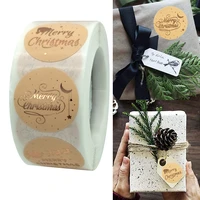 500pcs 2 5cm gold foil merry christmas stickers gift sealing decoration label stationery sticker