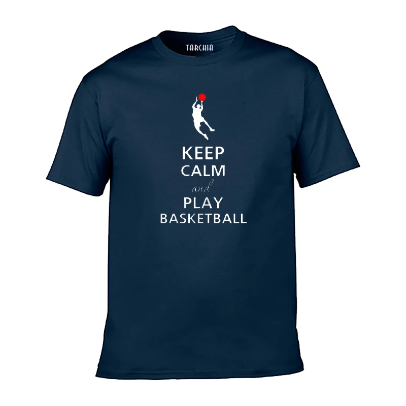 Мужская хлопковая футболка TARCHIA Повседневная с коротким рукавом надписью Keep Clam