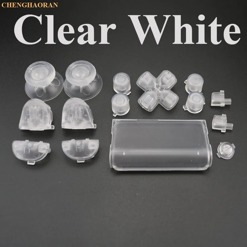 O Clear White 1 Набор торцевых головок 17 Цвета Thumbsticks R2 L2 R1 L1 пусковых кнопок Mod Kit для Playstation Dualshock 4 PS4 2,0 DS4 010 011 1200 контроллер - Цвет: O Clear White