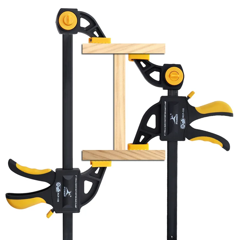 

6 Inch Woodworking Bar F Clamp Clip Multifunctional F Clamp Hard Grip Quick Ratchet Release DIY Carpentry Wood Working Clamp