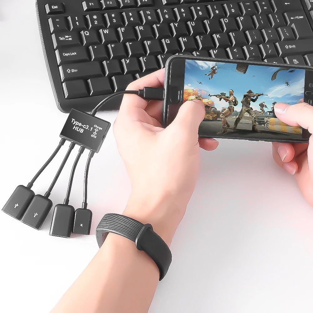 Kebidu несколько USB C концентратор OTG 4 порта type зарядное устройство черз порт