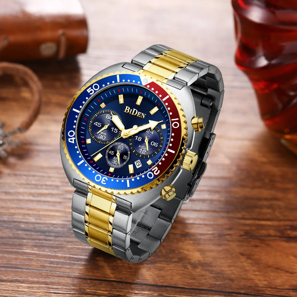 Часы наручные BIDEN мужские с большим циферблатом брендовые уникальные спортивные