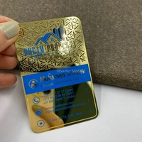 New Classic Design Mirror Gold Metal Business Cards Holes Cutting Out