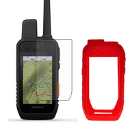 silicone case skin lcd screen protector shield film for handheld gps garmin alpha 200i alpha200i accessories
