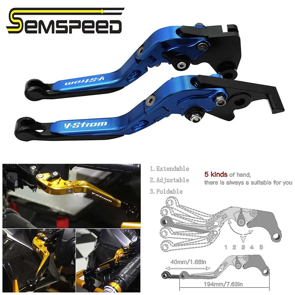 SEMSPEED для Suzuki DL1000/V-STROM/XT 2002-2019 2020 складной выдвижной рычаг сцепления мотоцикла с