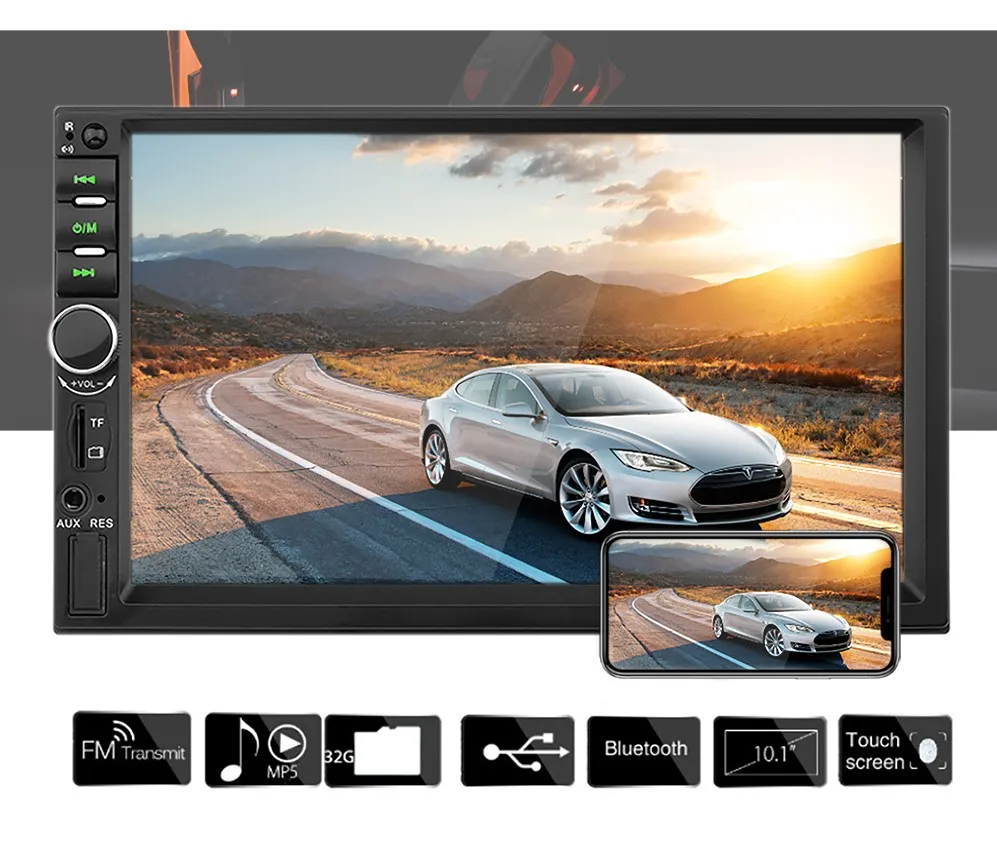 2 Din автомобильное радио 7 дюймов HD Автомобильный мультимедийный плеер 7018B Авто