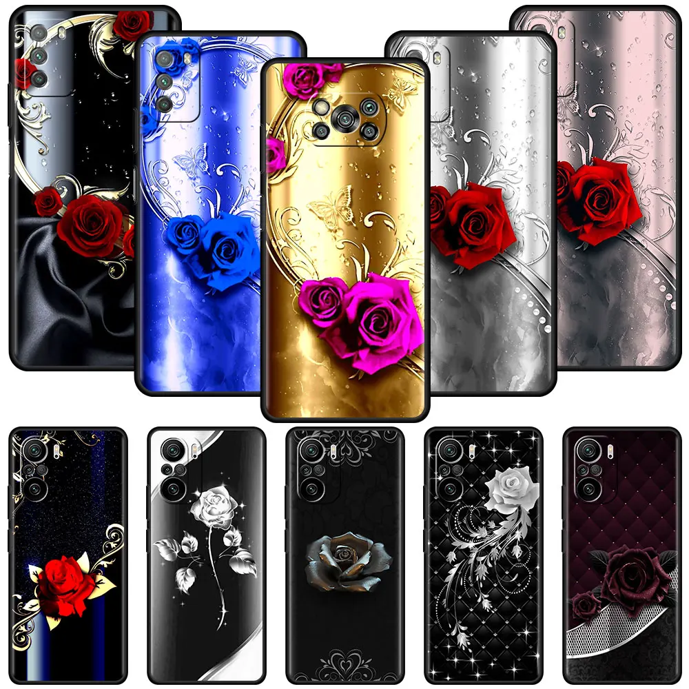 

Crystal Flower Soft Capa For Xiaomi Redmi Note 9S 9 10 8 Pro K40 9C 7 9A 8T 7A 8A 6A 10S Case Tpu Phone Cover