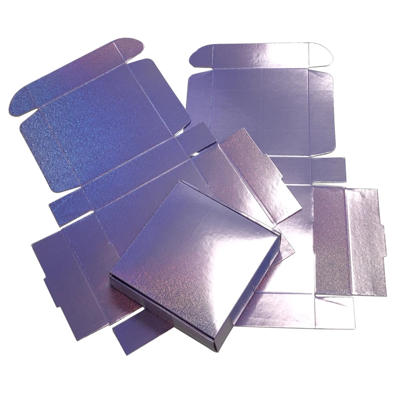 Violet Glitter Dots Holographic Gift Packaging for Party Purple Wedding Souvenir Box, 20pcs/lot