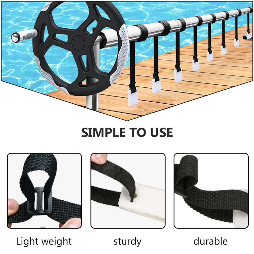 

1 Set Pool Covering Roller Strap Swimming Pool Solar Cover Reel Accessory
