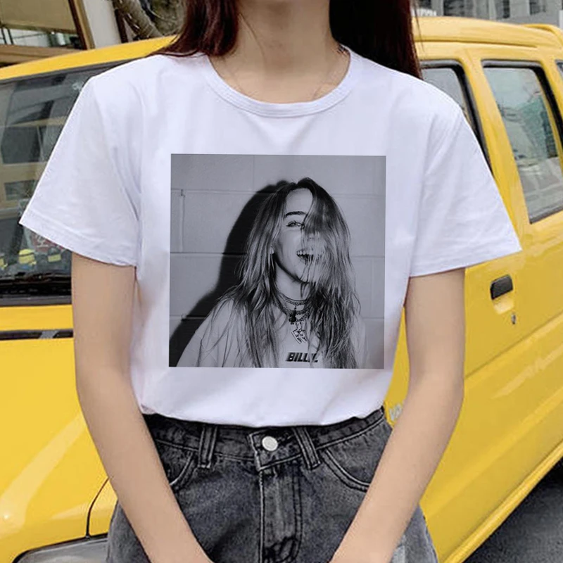 21794 Billie Eilish футболка уличная хип-хоп ee-рубашка для op vogue Женская рубашка Harajuku одежда смешная винтажная - Цвет: 21794