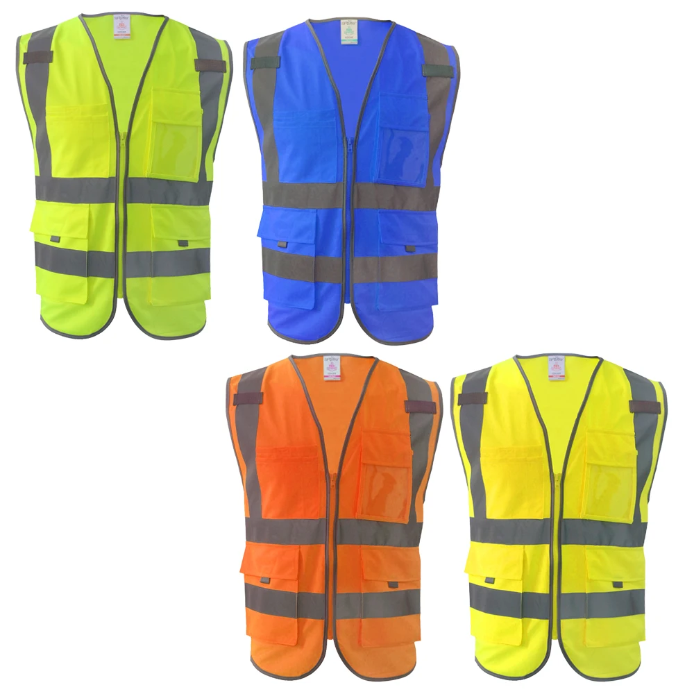 SFVest High Visibility Reflective Safety Vest Multi Pockets Workwear Security Working Clothes Waistcoat | Безопасность и защита