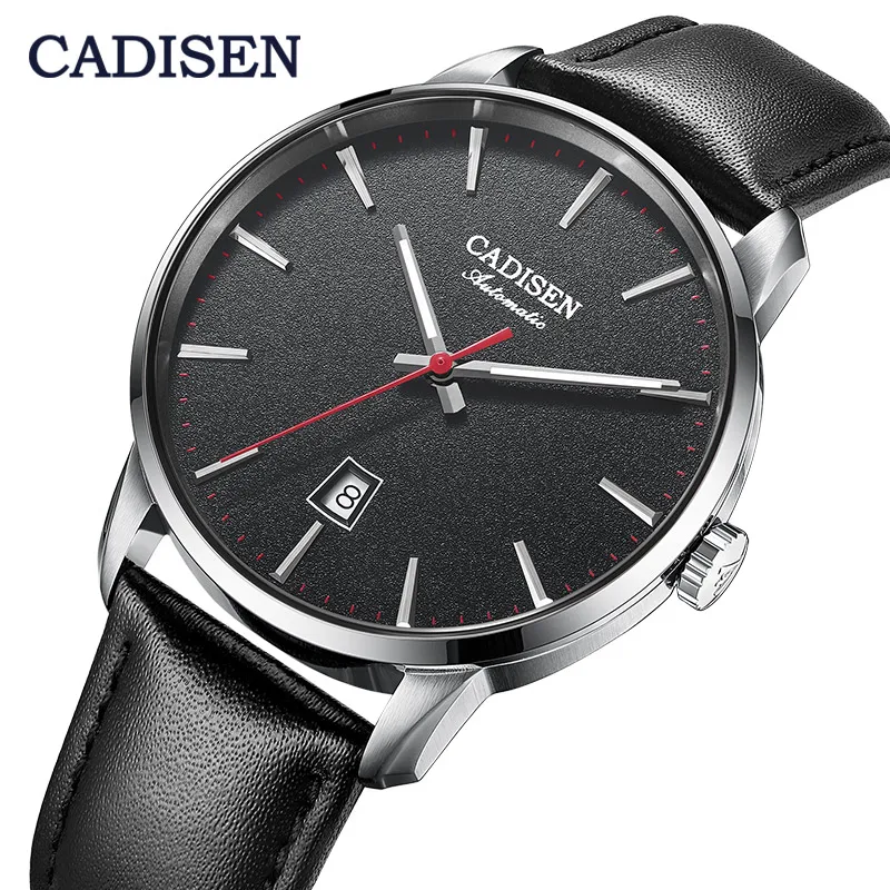 

CADISEN 8173 Japan NH35A Movt Mechanical Watches Luxury Sapphire Watch Man Casual Business Leather Wristwatch Relogio 5Bar Clock