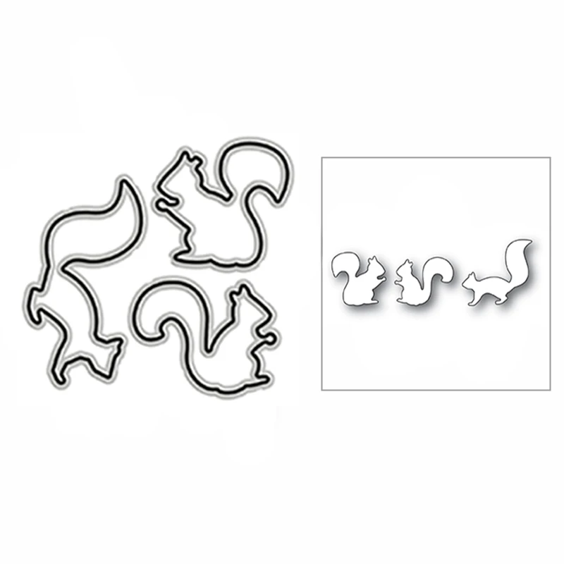 

Новинка, металлические пресс-формы для скрапбукинга с изображением маленькой белки, бумажных поделок и карточек, тиснение, Декор без штампо...