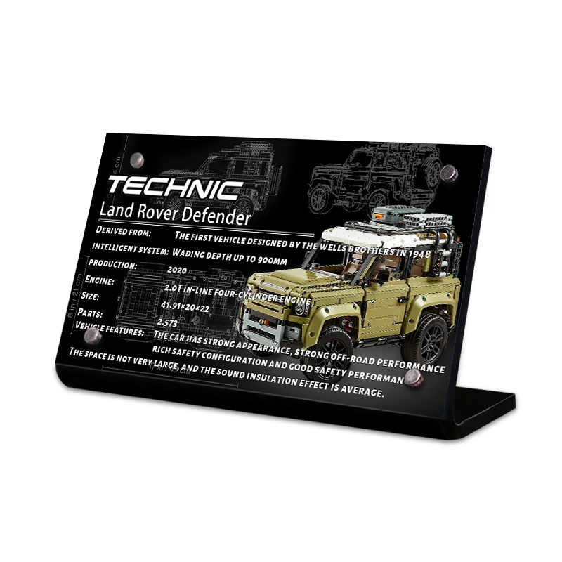 Акриловый стенд для технического оборудования Land Rover Defender 42083 строительные блоки