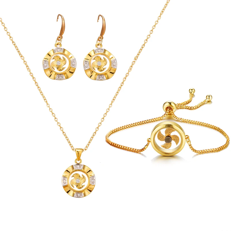 Женский комплект ювелирных украшений Bettyue набор свадебных золотистого цвета для