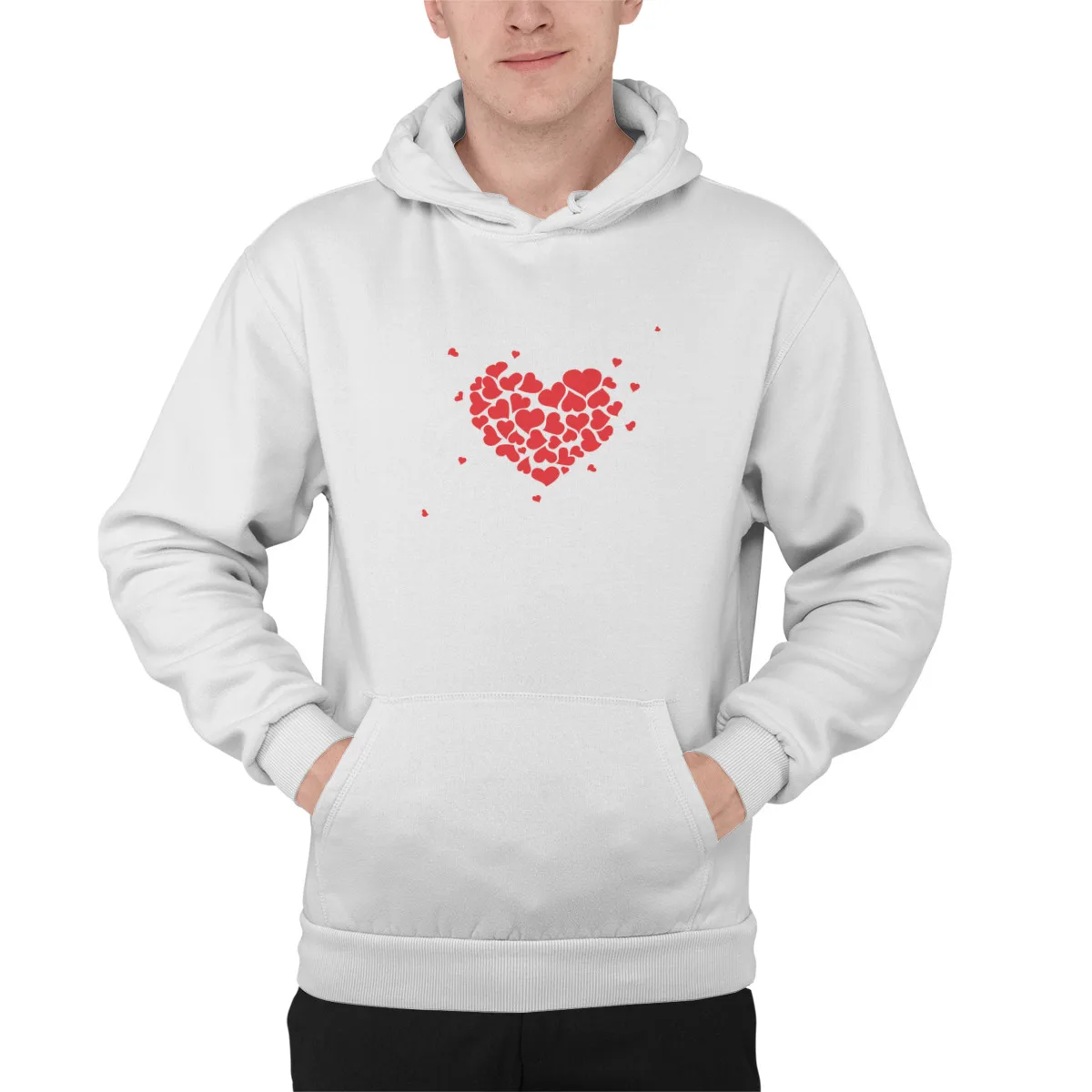 

Men's Hoodie Red heartsCotton Games Kawaii Pullover Hip-Hop Sweat Homme 39072