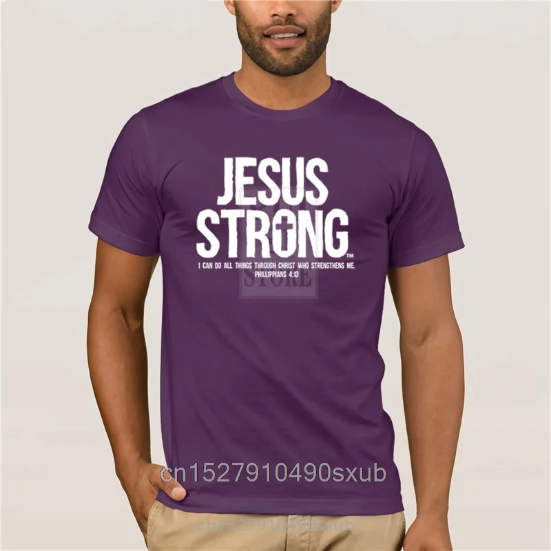 

New Christian Jesus Strong Religious Cross Faith Mens T Shirt Short Sleeve Fashion Summer Printing Casual