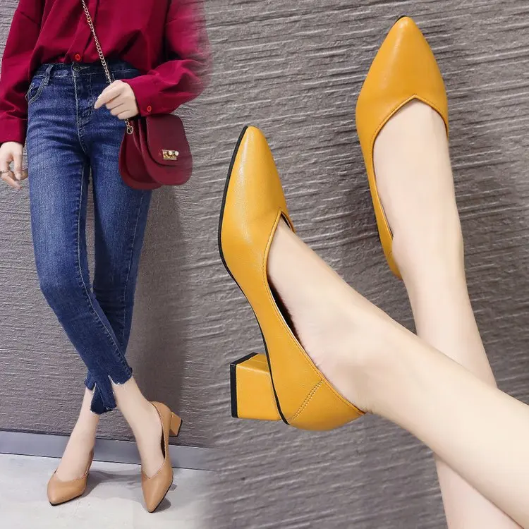 Женские туфли-лодочки с острым носком на высоком каблуке Размеры 35-40 | Обувь