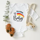 Детский комбидресс с длинным рукавом, Радужный хлопковый комбидресс для новорожденных мальчиков и девочек, одежда для сна, осень 2022