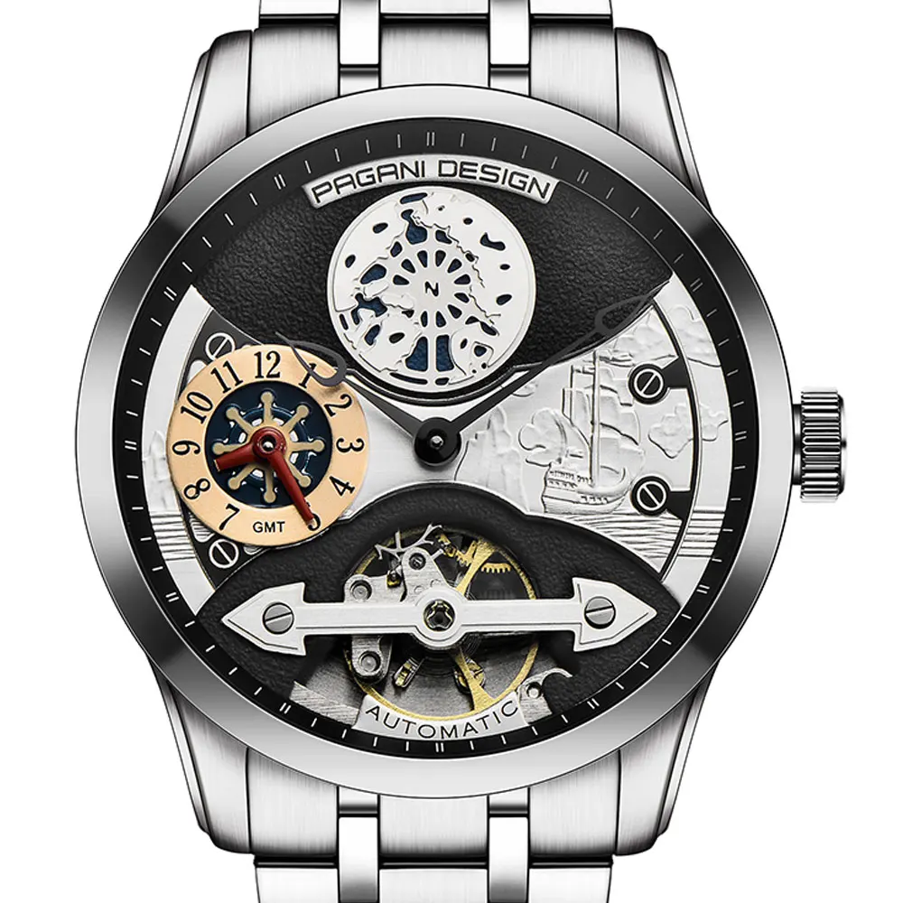 Часы Pagani design Мужские механические люксовые повседневные модные автоматические с