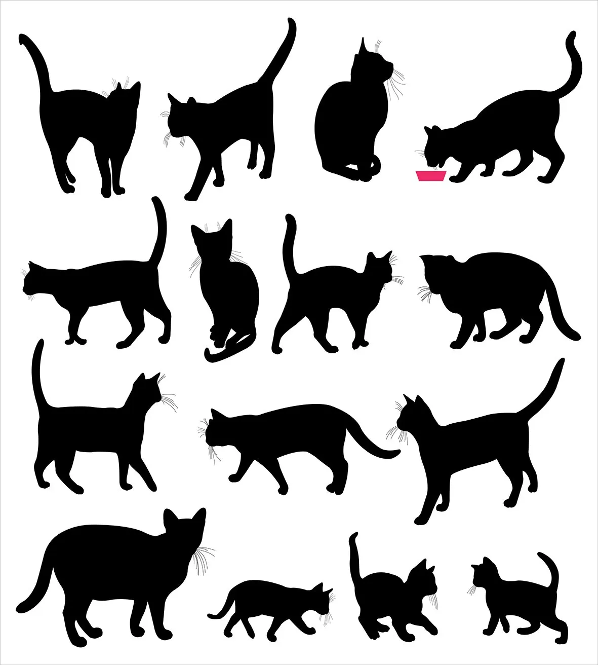 Комплект пододеяльников с изображением кошек черные силуэты в разных позах