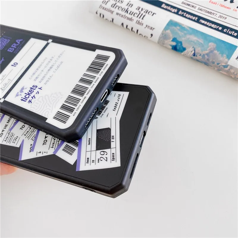 

Luxury Personality Airline Ticket Label Boy Soft Case For Iphone 11 12 Pro Max Mini 7 8 Plus Xr X Xs Max Se 2 Phone Cover Fundas