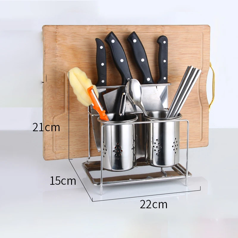 Floor knife rack Подвесные клетки для палочек из нержавеющей стали, усиленный держатель ложек, вилки, стойки для кухни, разделочная доска, полки, органайзер для столовых приборов - Цвет: Floor knife rack