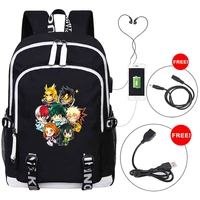mha fans deku cosplay backpack anime my hero academia usb bookbag for boys girls school bag gift